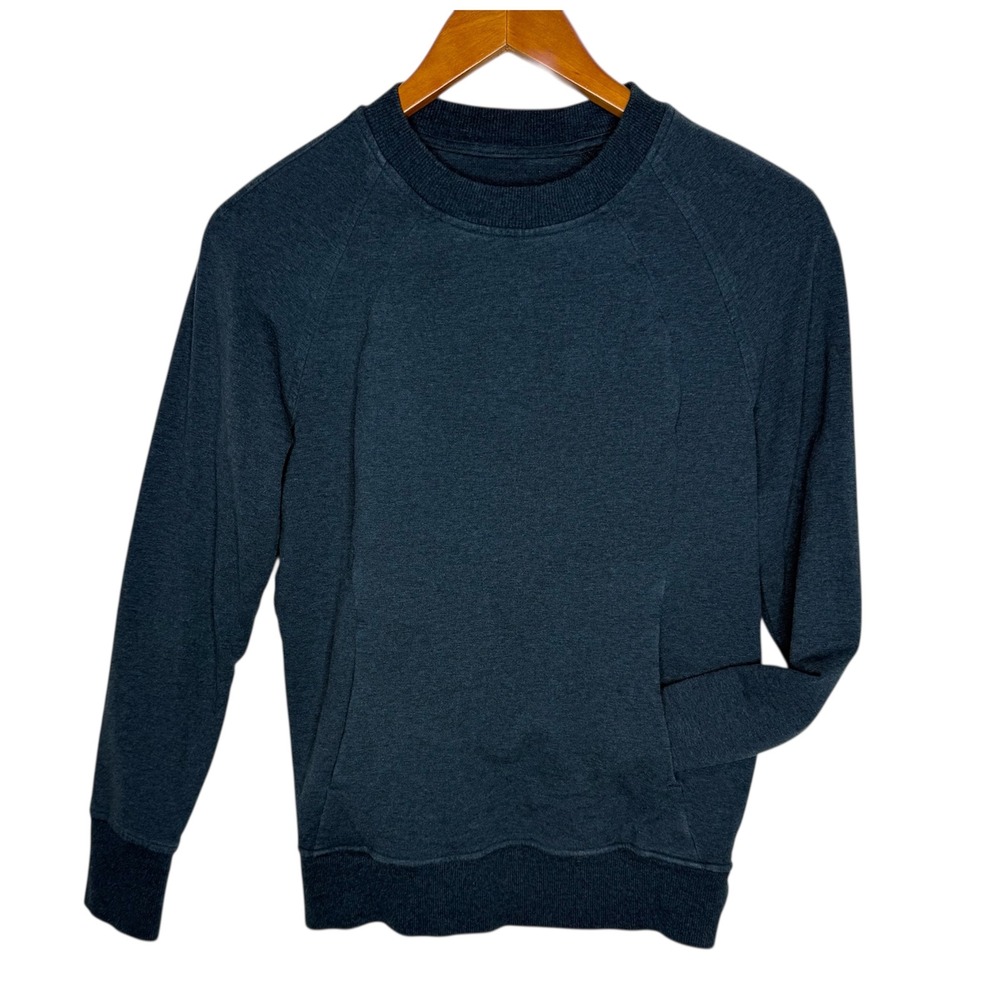 Lululemon‎ Scuba Crewneck Sweatshirt Heathered Pullover Size 4  W3CB2S Teal
